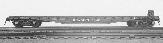 Reading Co. FMe flatcar #9243.  Photo collection of John W. Hall.