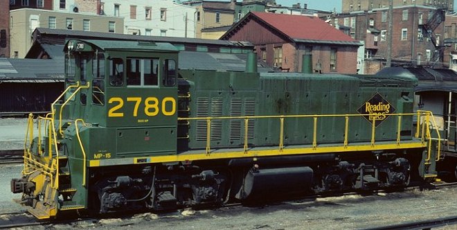 Reading MP-15 #2780 awaits its next assignment at Pottsville, PA.  Photo courtesy Kim Piersol.
