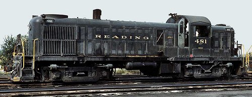 Late in its career, Reading RS-3 #486 rests in the yard at Pottsville, PA.  Photo courtesy Kim Piersol.